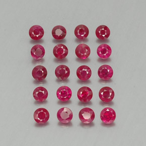 캐럿 천연 핑크 레드 루비 보석, 라운드 컷, 2.86 mm, VS-SI