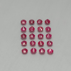 캐럿 천연 핑크 레드 루비 보석, 라운드 컷, 2.86 mm, VS-SI
