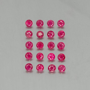 캐럿 천연 핑크 레드 루비 보석, 라운드 컷, 2.80 mm, VS-SI