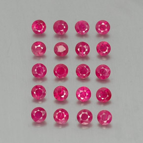 캐럿 천연 핑크 레드 루비 보석, 라운드 컷, 2.80 mm, VS-SI