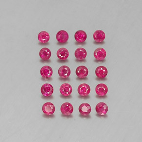 캐럿 천연 핑크 레드 루비 보석, 라운드 컷, 2.67 mm, VS-SI
