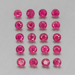 캐럿 천연 핑크 레드 루비 보석, 라운드 컷, 2.67 mm, VS-SI