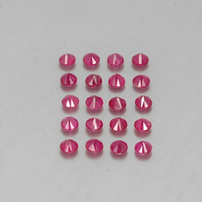 캐럿 천연 핑크 레드 루비 보석, 라운드 컷, 2.67 mm, VS-SI