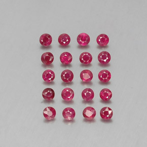 캐럿 천연 핑크 레드 루비 보석, 라운드 컷, 2.63 mm, VS-SI