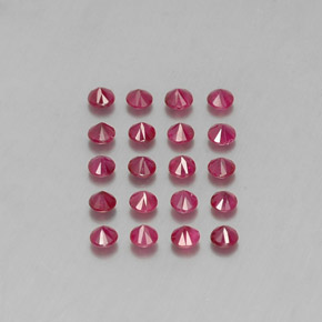 캐럿 천연 핑크 레드 루비 보석, 라운드 컷, 2.63 mm, VS-SI