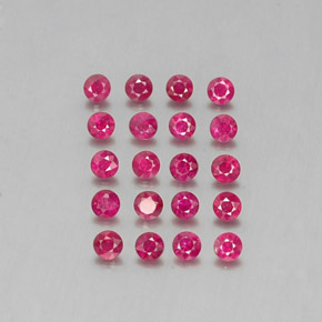 캐럿 천연 핑크 레드 루비 보석, 라운드 컷, 2.68 mm, VS-SI
