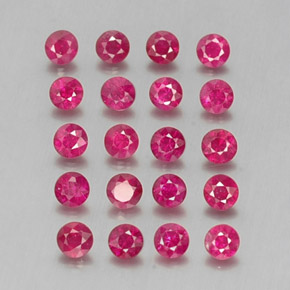캐럿 천연 핑크 레드 루비 보석, 라운드 컷, 2.68 mm, VS-SI