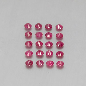 캐럿 천연 핑크 레드 루비 보석, 라운드 컷, 2.68 mm, VS-SI
