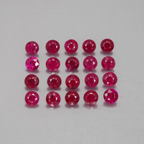 캐럿 천연 핑크 레드 루비 보석, 라운드 컷, 2.72 mm, VS-SI