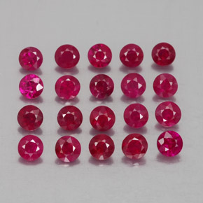 캐럿 천연 핑크 레드 루비 보석, 라운드 컷, 2.72 mm, VS-SI
