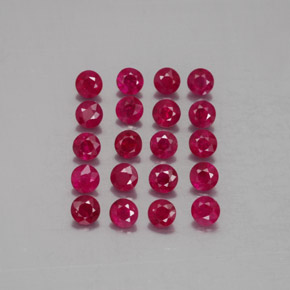 캐럿 천연 핑크 레드 루비 보석, 라운드 컷, 2.74 mm, VS-SI