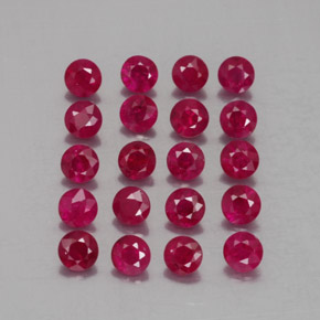 캐럿 천연 핑크 레드 루비 보석, 라운드 컷, 2.74 mm, VS-SI