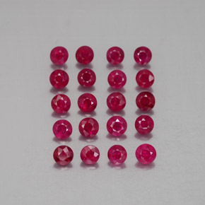 캐럿 천연 핑크 레드 루비 보석, 라운드 컷, 2.75 mm, VS-SI