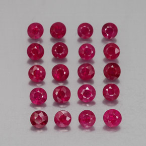 캐럿 천연 핑크 레드 루비 보석, 라운드 컷, 2.75 mm, VS-SI