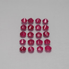 캐럿 천연 핑크 레드 루비 보석, 라운드 컷, 2.75 mm, VS-SI