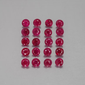 캐럿 천연 핑크 레드 루비 보석, 라운드 컷, 2.86 mm, VS-SI