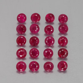 캐럿 천연 핑크 레드 루비 보석, 라운드 컷, 2.86 mm, VS-SI