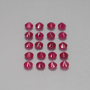 캐럿 천연 핑크 레드 루비 보석, 라운드 컷, 2.86 mm, VS-SI