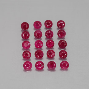 캐럿 천연 핑크 레드 루비 보석, 라운드 컷, 2.79 mm, VS-SI