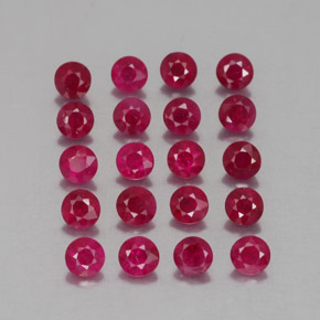 캐럿 천연 핑크 레드 루비 보석, 라운드 컷, 2.79 mm, VS-SI