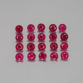 캐럿 천연 핑크 레드 루비 보석, 라운드 컷, 2.85 mm, VS-SI