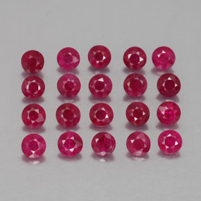 캐럿 천연 핑크 레드 루비 보석, 라운드 컷, 2.85 mm, VS-SI