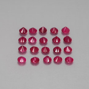 캐럿 천연 핑크 레드 루비 보석, 라운드 컷, 2.85 mm, VS-SI