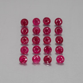 캐럿 천연 핑크 레드 루비 보석, 라운드 컷, 2.81 mm, VS-SI