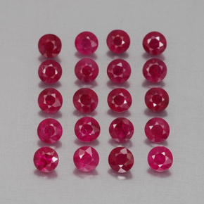 캐럿 천연 핑크 레드 루비 보석, 라운드 컷, 2.81 mm, VS-SI