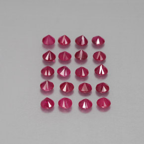 캐럿 천연 핑크 레드 루비 보석, 라운드 컷, 2.81 mm, VS-SI