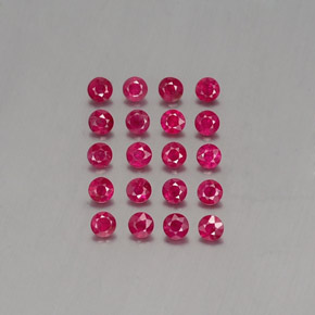 캐럿 천연 핑크 레드 루비 보석, 라운드 컷, 2.71 mm, VS-SI