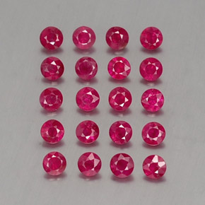 캐럿 천연 핑크 레드 루비 보석, 라운드 컷, 2.71 mm, VS-SI