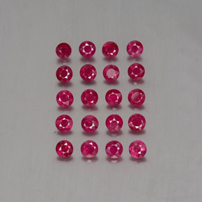 캐럿 천연 핑크 레드 루비 보석, 라운드 컷, 2.82 mm, VS-SI