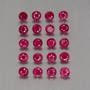캐럿 천연 핑크 레드 루비 보석, 라운드 컷, 2.82 mm, VS-SI