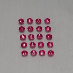 캐럿 천연 핑크 레드 루비 보석, 라운드 컷, 2.82 mm, VS-SI