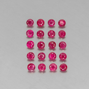캐럿 천연 핑크 레드 루비 보석, 라운드 컷, 2.90 mm, VS-SI