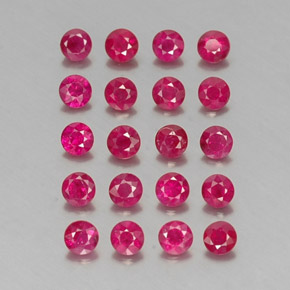 캐럿 천연 핑크 레드 루비 보석, 라운드 컷, 2.90 mm, VS-SI