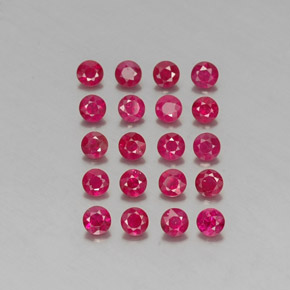 캐럿 천연 핑크 레드 루비 보석, 라운드 컷, 2.88 mm, VS-SI