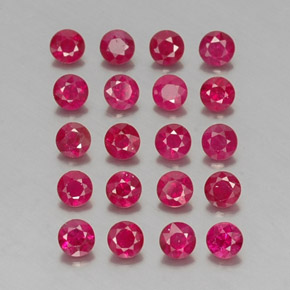 캐럿 천연 핑크 레드 루비 보석, 라운드 컷, 2.88 mm, VS-SI