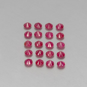 캐럿 천연 핑크 레드 루비 보석, 라운드 컷, 2.88 mm, VS-SI