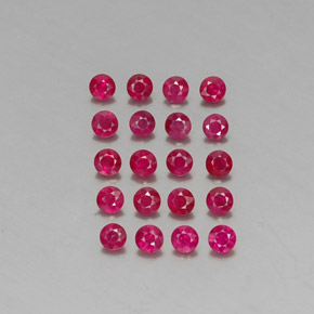 캐럿 천연 핑크 레드 루비 보석, 라운드 컷, 2.89 mm, VS-SI