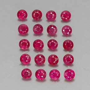 캐럿 천연 핑크 레드 루비 보석, 라운드 컷, 2.89 mm, VS-SI