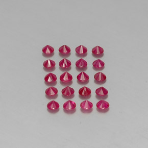 캐럿 천연 핑크 레드 루비 보석, 라운드 컷, 2.89 mm, VS-SI