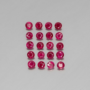 캐럿 천연 핑크 레드 루비 보석, 라운드 컷, 2.83 mm, VS-SI