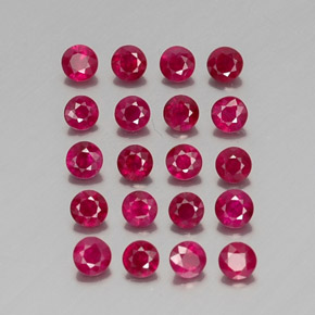 캐럿 천연 핑크 레드 루비 보석, 라운드 컷, 2.83 mm, VS-SI
