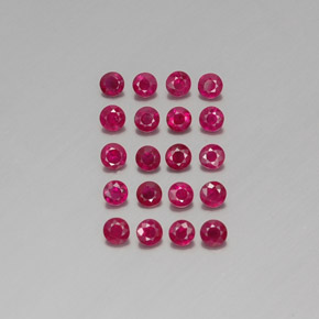 캐럿 천연 핑크 레드 루비 보석, 라운드 컷, 2.81 mm, VS-SI