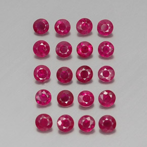 캐럿 천연 핑크 레드 루비 보석, 라운드 컷, 2.81 mm, VS-SI