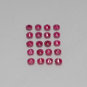 캐럿 천연 핑크 레드 루비 보석, 라운드 컷, 2.81 mm, VS-SI