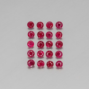 캐럿 천연 핑크 레드 루비 보석, 라운드 컷, 2.97 mm, VS-SI