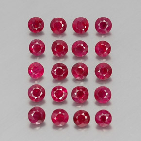 캐럿 천연 핑크 레드 루비 보석, 라운드 컷, 2.97 mm, VS-SI
